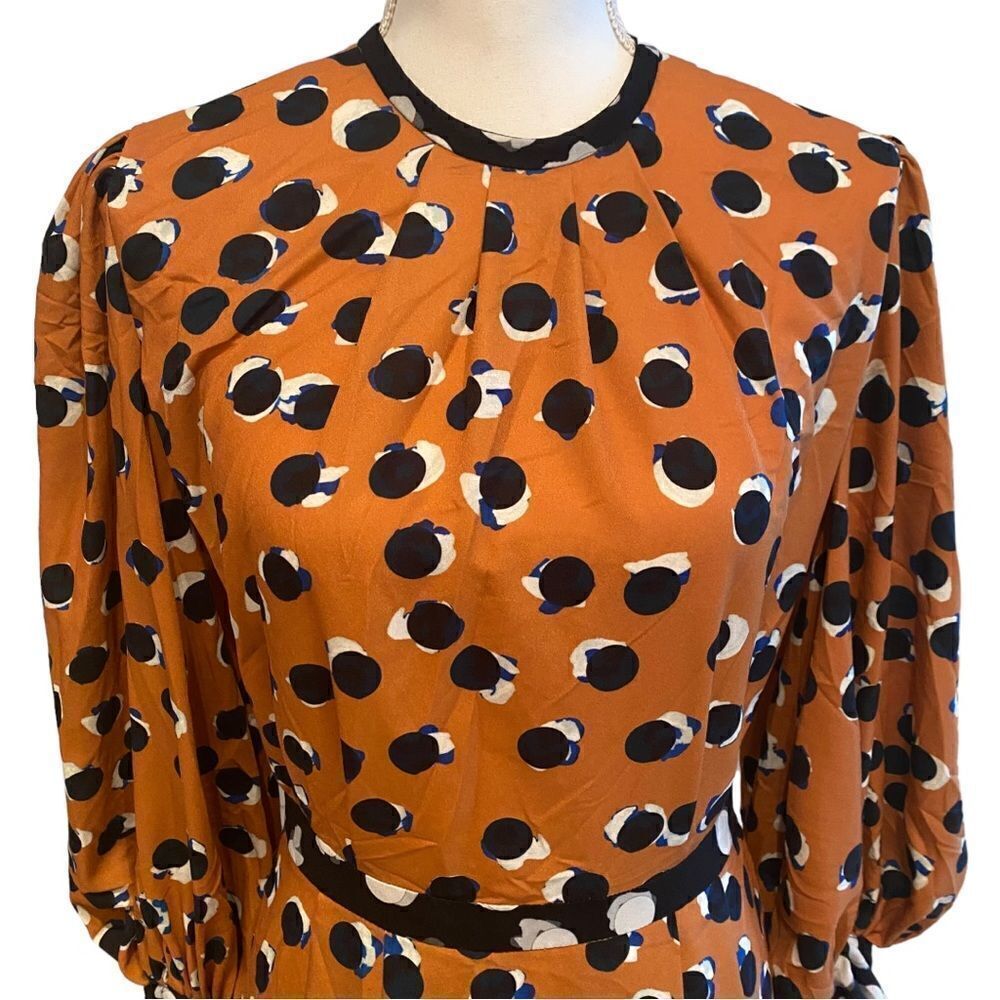 Hunter Bell Casper Dress Orange Dots As Seen On TV Worn By Jenna Bush Size 4 - Picture 3 of 7